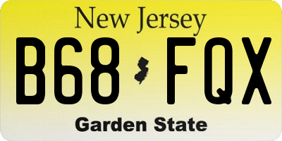 NJ license plate B68FQX