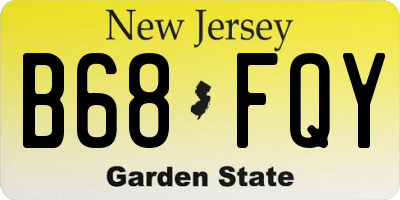 NJ license plate B68FQY
