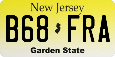 NJ license plate B68FRA