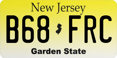 NJ license plate B68FRC