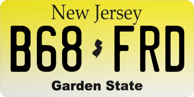 NJ license plate B68FRD