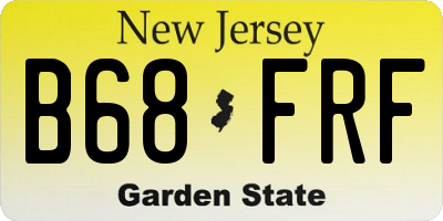 NJ license plate B68FRF