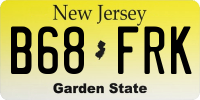 NJ license plate B68FRK