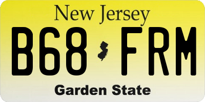 NJ license plate B68FRM