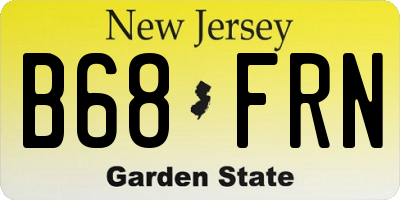 NJ license plate B68FRN
