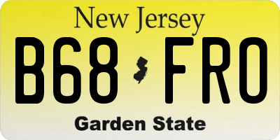 NJ license plate B68FRO