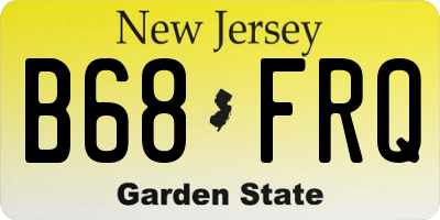 NJ license plate B68FRQ