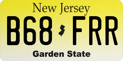 NJ license plate B68FRR