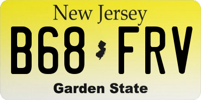 NJ license plate B68FRV