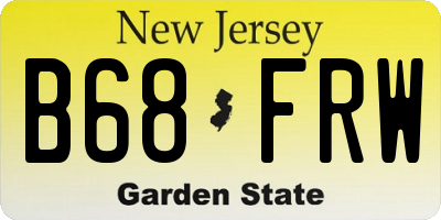 NJ license plate B68FRW