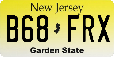 NJ license plate B68FRX
