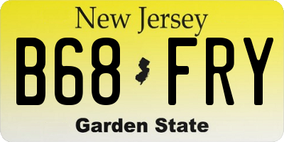 NJ license plate B68FRY