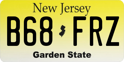 NJ license plate B68FRZ