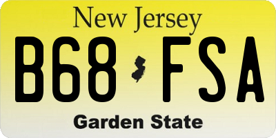 NJ license plate B68FSA