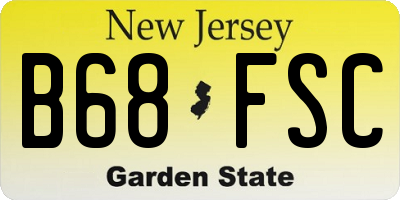 NJ license plate B68FSC