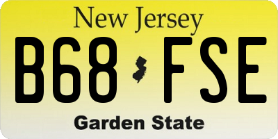 NJ license plate B68FSE