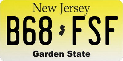 NJ license plate B68FSF