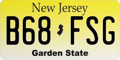 NJ license plate B68FSG