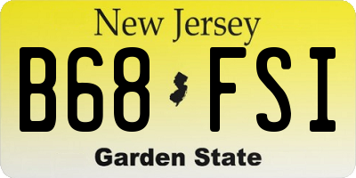 NJ license plate B68FSI