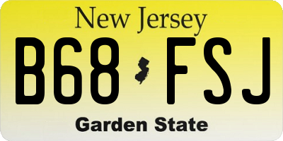 NJ license plate B68FSJ
