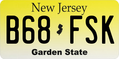 NJ license plate B68FSK