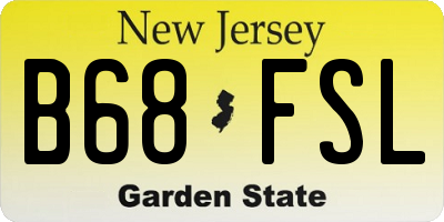 NJ license plate B68FSL