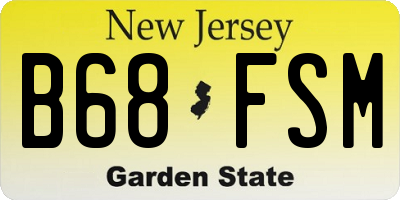NJ license plate B68FSM