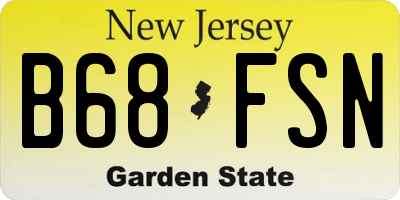NJ license plate B68FSN