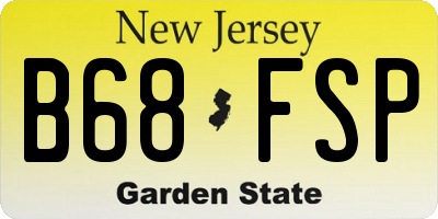 NJ license plate B68FSP
