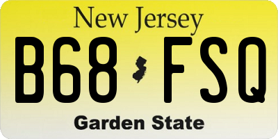 NJ license plate B68FSQ