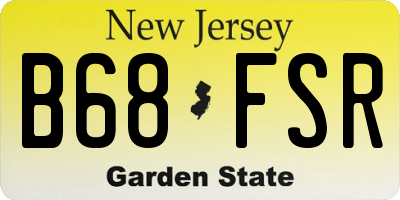 NJ license plate B68FSR
