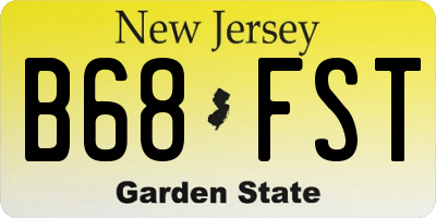 NJ license plate B68FST