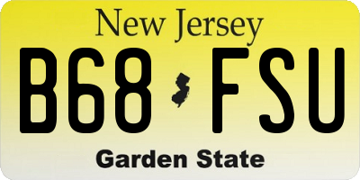 NJ license plate B68FSU