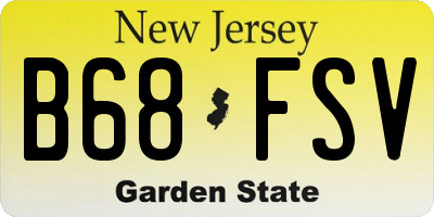 NJ license plate B68FSV