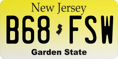 NJ license plate B68FSW