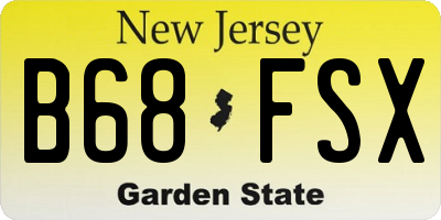 NJ license plate B68FSX