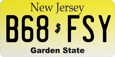 NJ license plate B68FSY