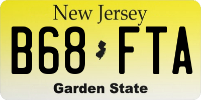 NJ license plate B68FTA