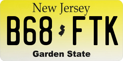 NJ license plate B68FTK