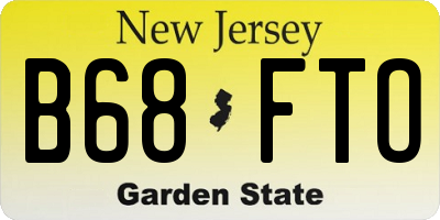 NJ license plate B68FTO