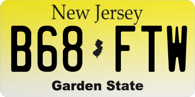 NJ license plate B68FTW