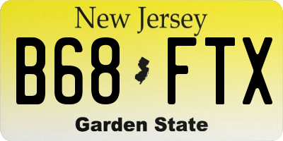 NJ license plate B68FTX