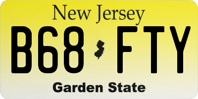 NJ license plate B68FTY