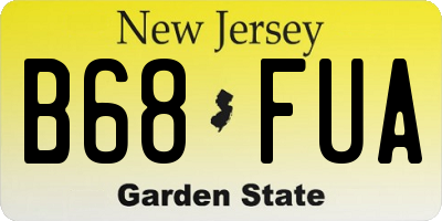 NJ license plate B68FUA