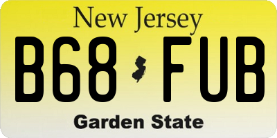 NJ license plate B68FUB