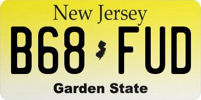 NJ license plate B68FUD