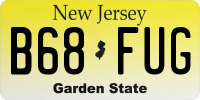 NJ license plate B68FUG
