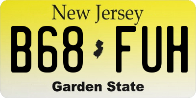 NJ license plate B68FUH