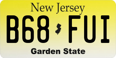 NJ license plate B68FUI