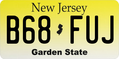 NJ license plate B68FUJ